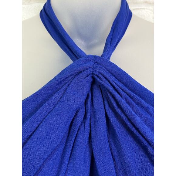 NWT Lulu’s Blue Halter Wrap Dress - Picture 7 of 16